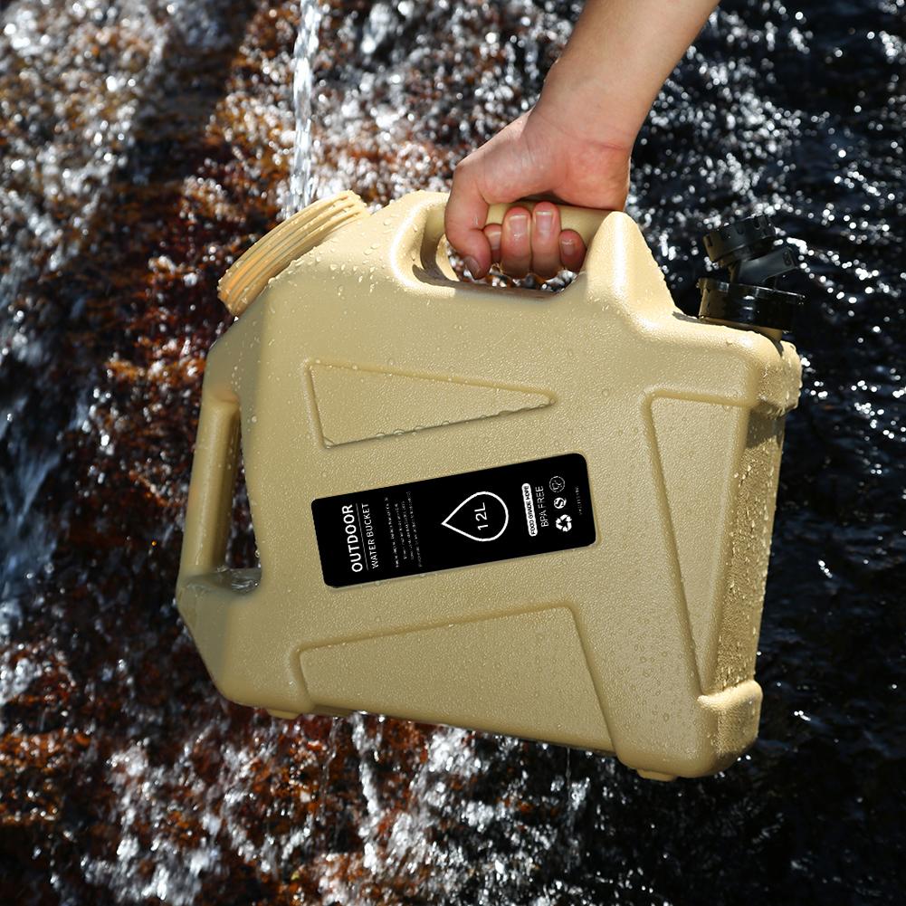 Caraffa per Acqua da 12L con Rubinetto Dispenser d'Acqua Portatile Serbatoio di Stoccaggio Acqua ad Alta Capacità per Veicolo Auto Campeggio all'Aperto