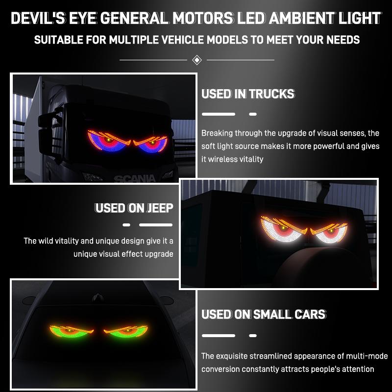 Car LED Devil's Eye Vehicle Signal Lights Universal Dynamic LED Headlights Windshield Decoration Auto Truck Warning Strobe Lamps
