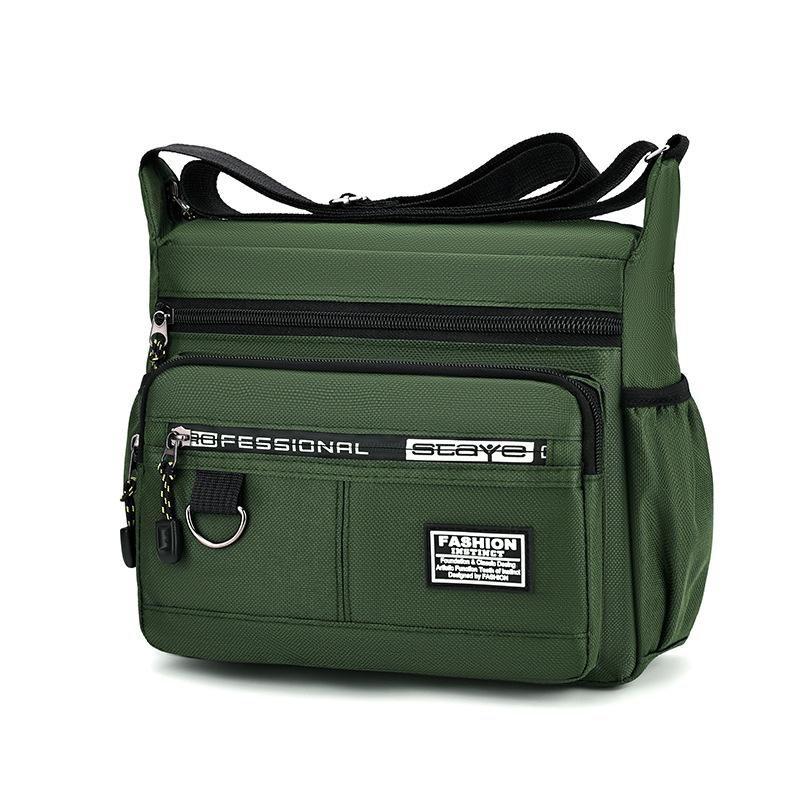 Men'S Crossbody Messenger Satchel - Multi-Layered Pockets, Adjustable Shoulder Strap, Business Single Shoulder Bag