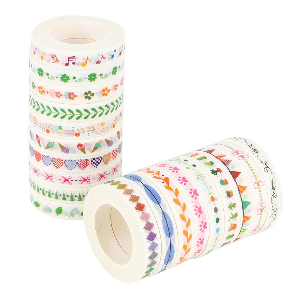 

19Rolls Set Washi Tape Colorful Decorative Masking Tape for DIY Journal Planeer Arts Craft
