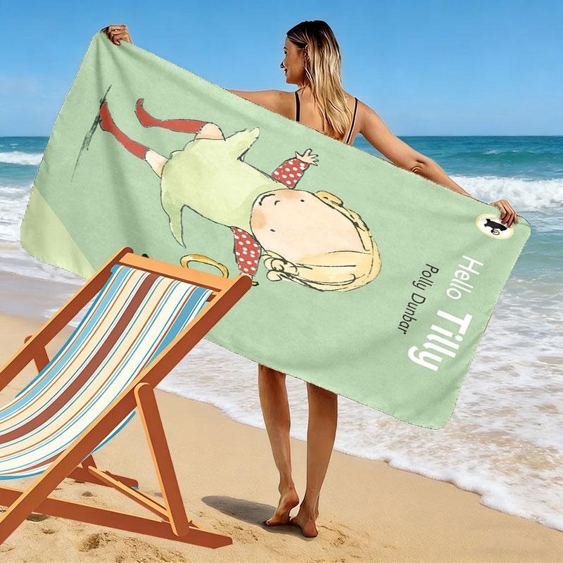 Tilly Friends Joy Print Beach Towel, Large Soft Quick Dry Towel for Beach Camping Swimming