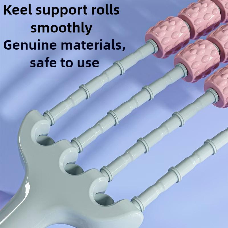 New curved biomimetic wolf tooth stick four row roller leg massager yoga fitness muscle relaxation fascia soothing massage stick