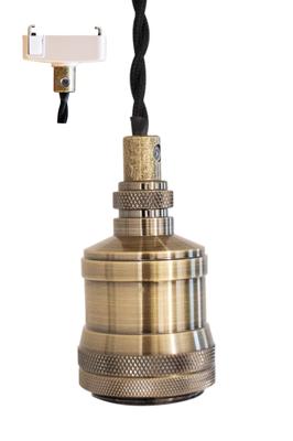 Ampoule Ressio Ratio Pendant Light, 1 Light, E26 Bulb Sold Separately, Antique Gold, Retro Vintage Cafe Style, 1 Piece