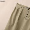 ZANZEA Women Daily Casual Solid Color Loose Long Pants
