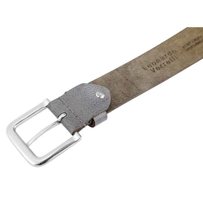 Ceinture - LEONARDO VERRELLI - LV0046 - Cuir véritable - Gris - 100 cm réglable