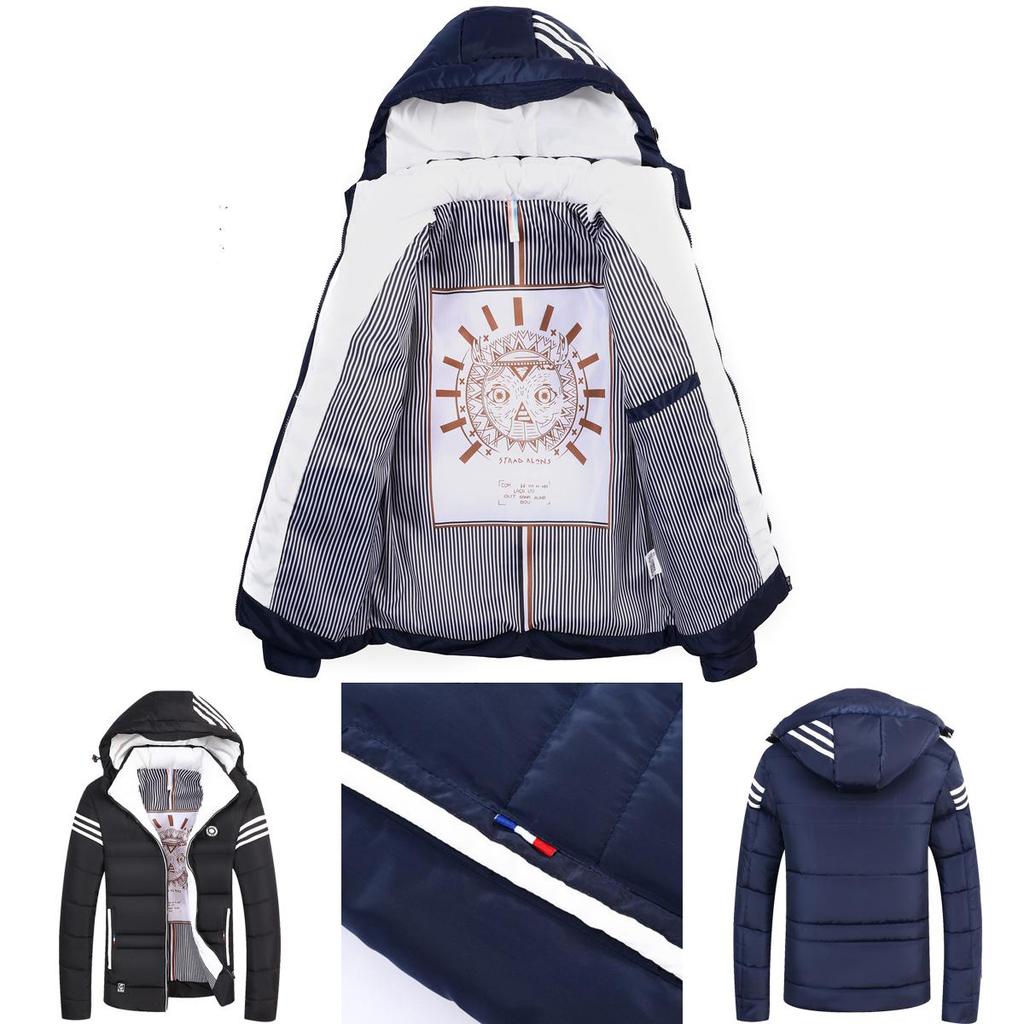 Men Winter Warm Cotton Jacket Ski Jacket Thick Hooded Puffer Coat Stylish And Versatile