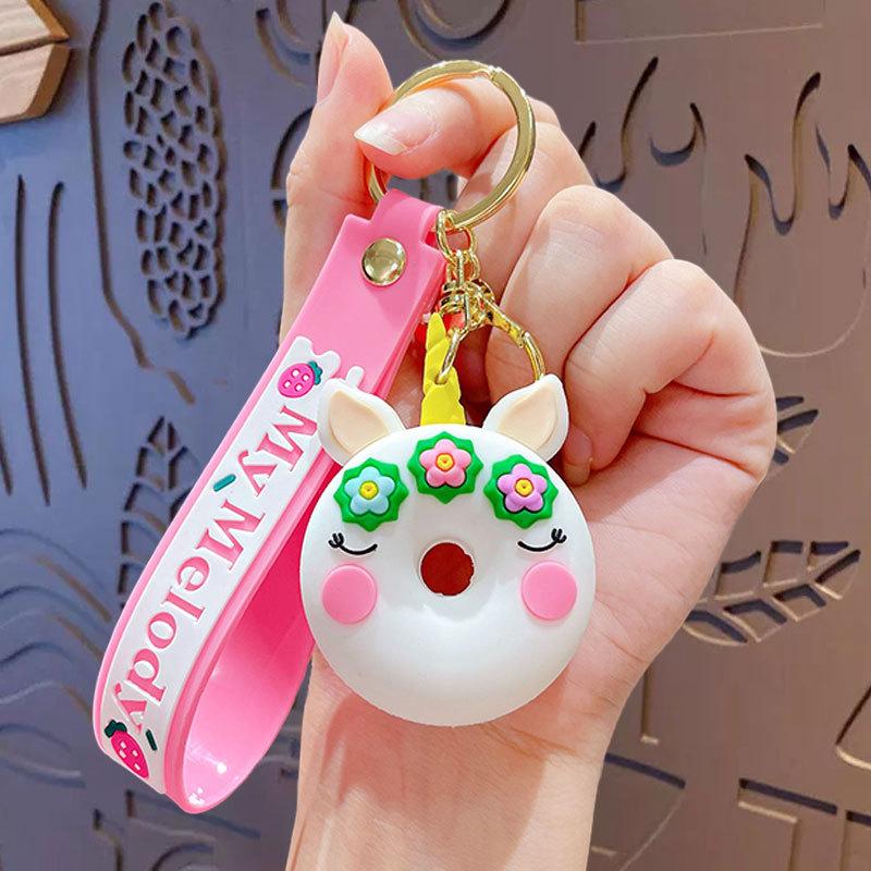 Strawberry Donut Doll Keychain Pendant Couple Car Bag Key Chain Pendant Creative Small Gift opp bag packaging
