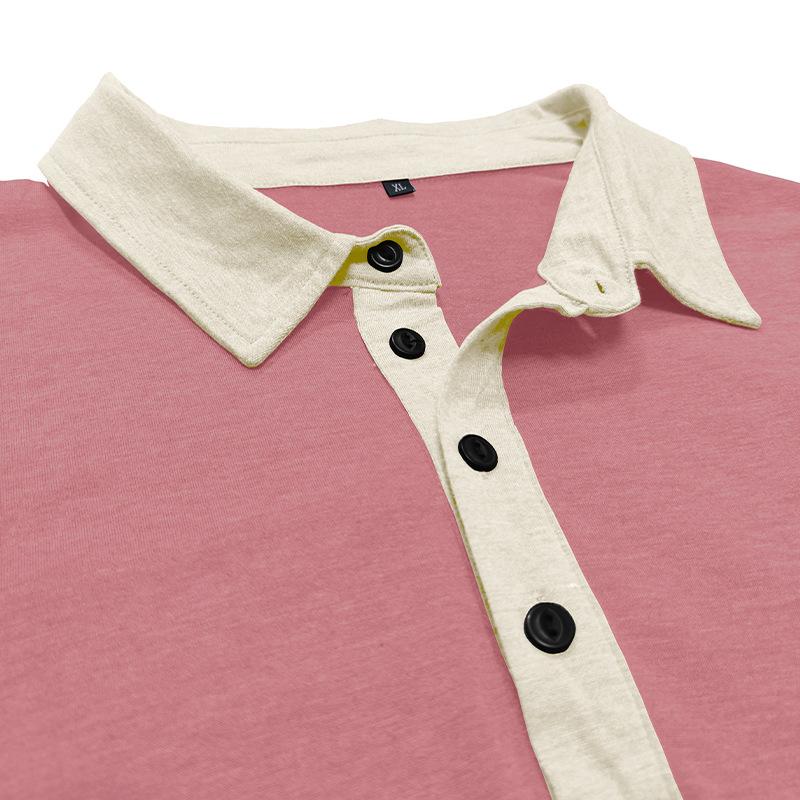 Men's Collared Polo Shirt Long-Sleeved Autumn Casual Sweatshirt Men's Plus Size T-Shirt Asymmetrical Design