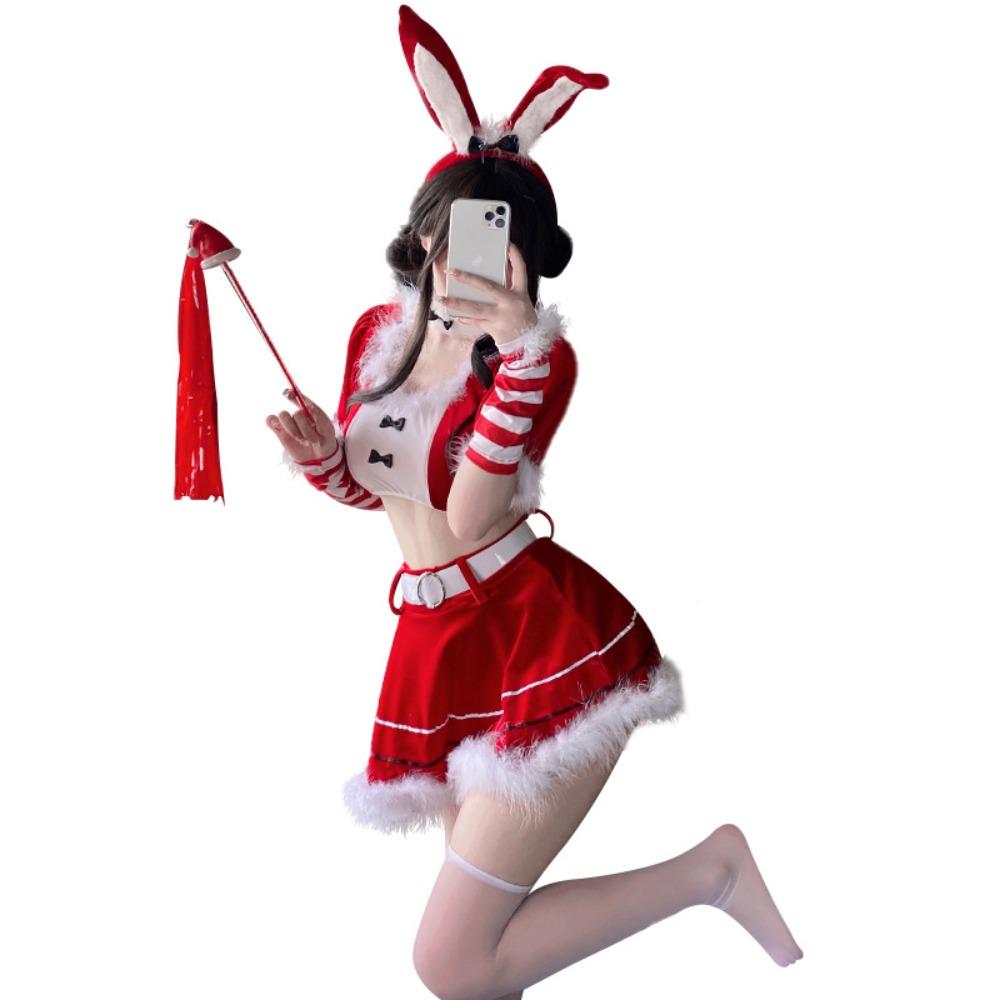 New Year's Robe Internet Celebrity Party Uniform Sexy Bunny Suit Female Live Streaming Host Christmas Suit Cos Suit