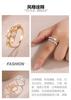 European and American Fashion Women's New Novice Jewelry with Niche Leaf Design Ring Opening Creative Temperament Jewelry