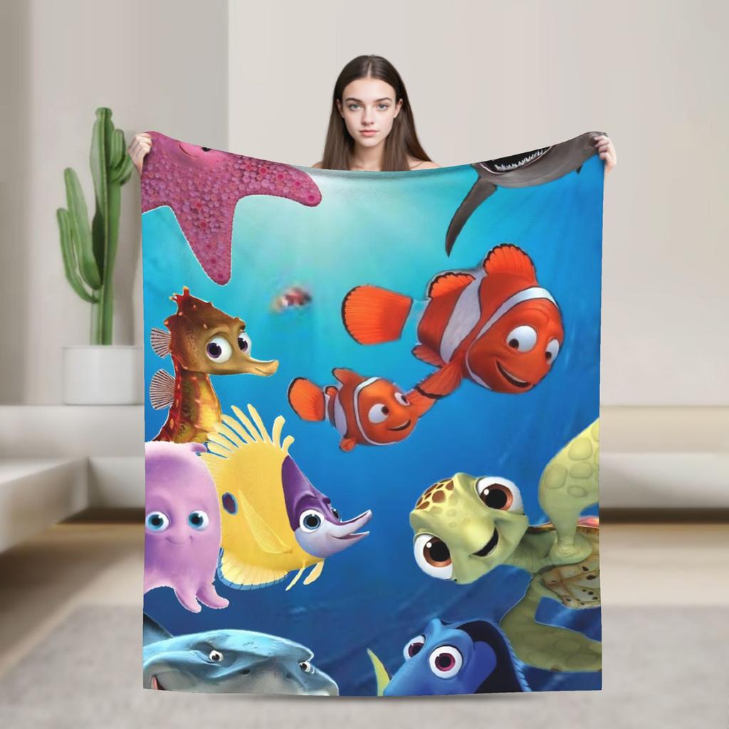 Coperte Calde e Morbide di Finding Nemo Biancheria da Letto Peluche per Bambini Coperte Morbide Copriletto in Flanella per Camera da Letto Copriletto per Divano Letto