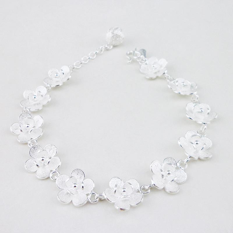 

Yinxiu Qiancheng Ручний Браслет з Стерлінгового Срібла 999 Плунговий Квітковий Етнічний 10.5g