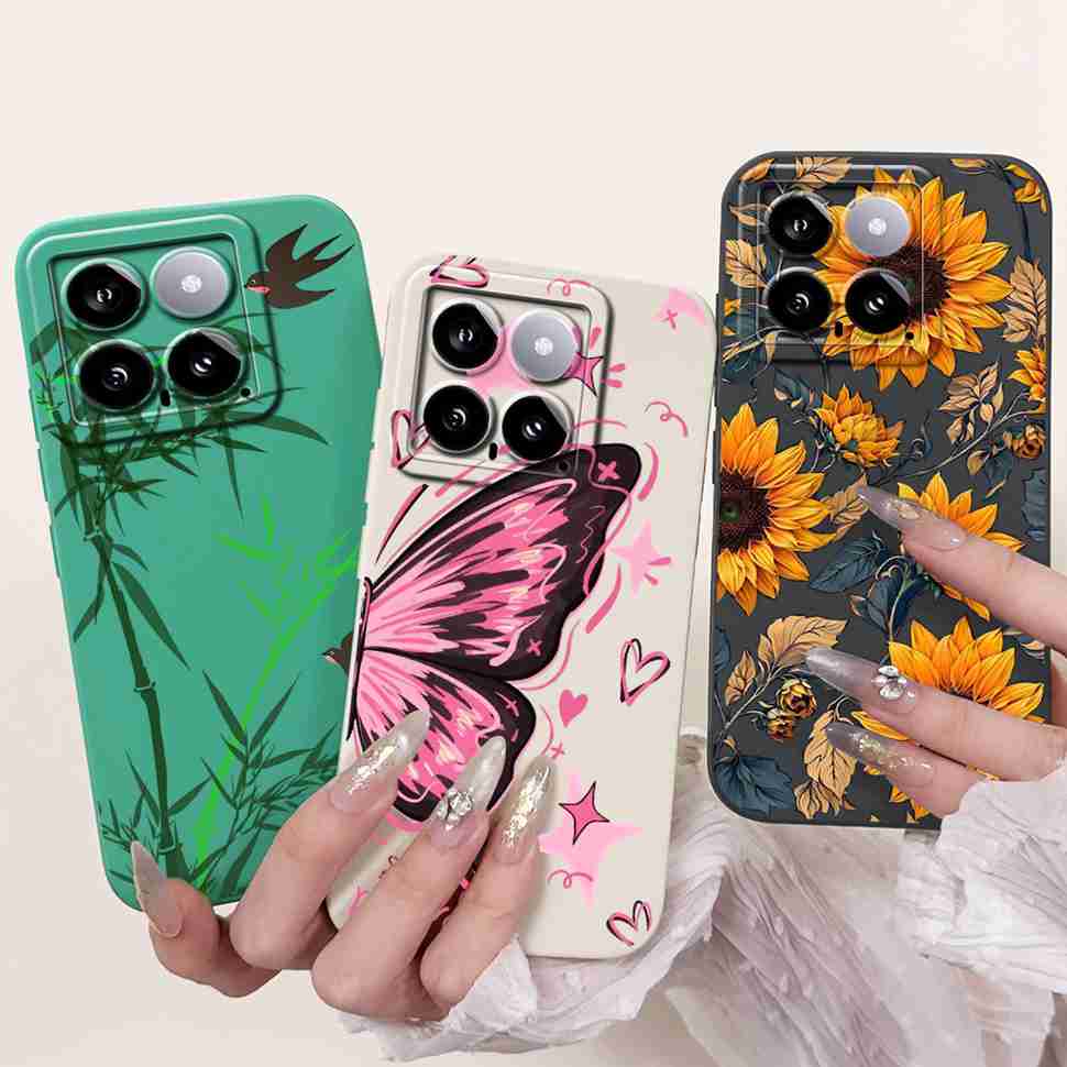 Cover For Xiaomi 14 Case Silicone Shockproof Soft Camera Protective Pattern Matte For Xiaomi 14 Mi14 Xiaomi14 5G 2023 Cases