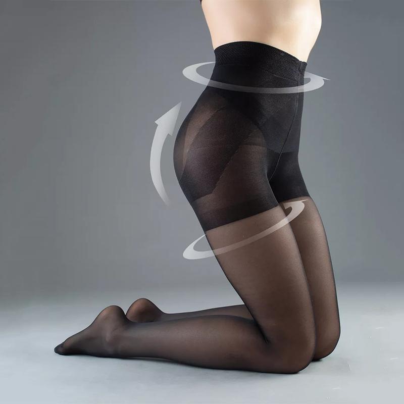 Kave 40D Black Tights For Women High Waist Control Top Pantyhose Sculpt Silhouette Flattening Tummy And Lifting Booty