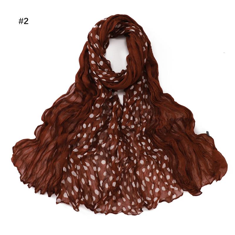 

Artistic Polka Dot Voile Scarf Cable Knit Foldable Color Block Printing Women S Headscarf Silk Scarf Fresh Forest System
