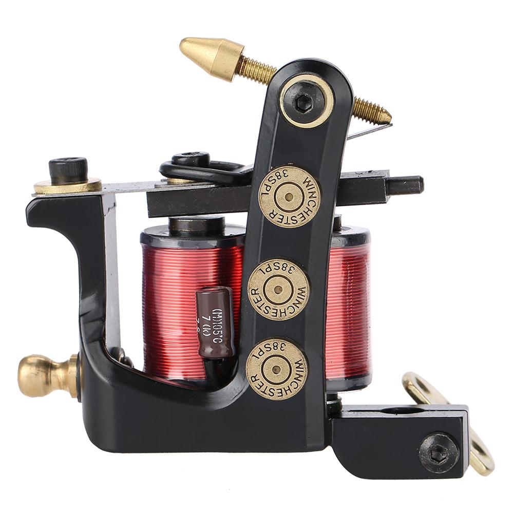 10 Wraps Professional Alloy Tattoo Machine Copper Coils Tattoo Shader Machine  Gun