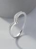 925 Sterling Silver Fashionable Gorgeous V-shaped Zircon Ring For Women Engagement Wedding Luxury High Quality Fine Jewelry