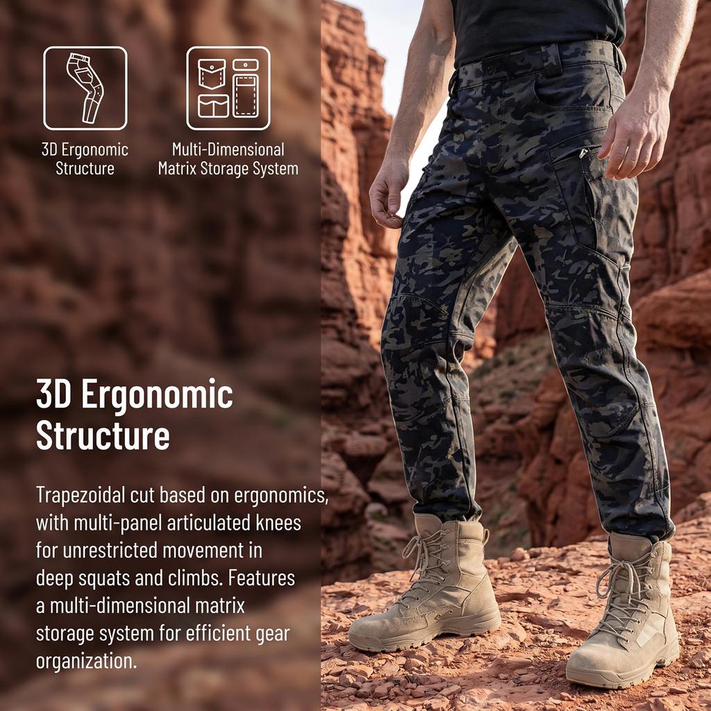 Men Pants Multi Pocket Breathable Outdoor Hiking Fishing Construction Work Trousers for Daily Use