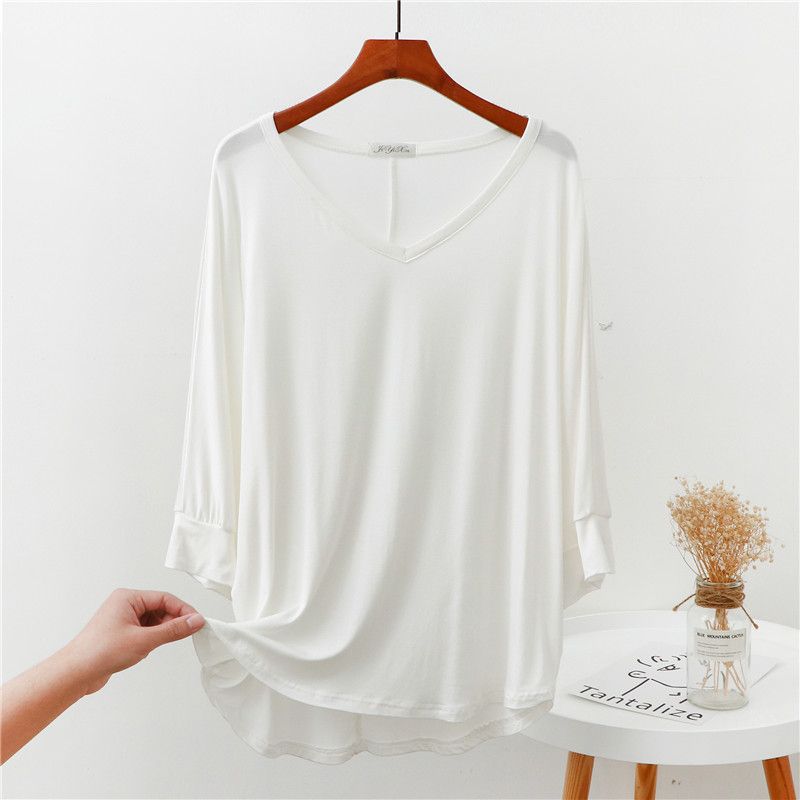 Spring and Summer Modal Loose Underlay Solid T Shirt Versatile Top