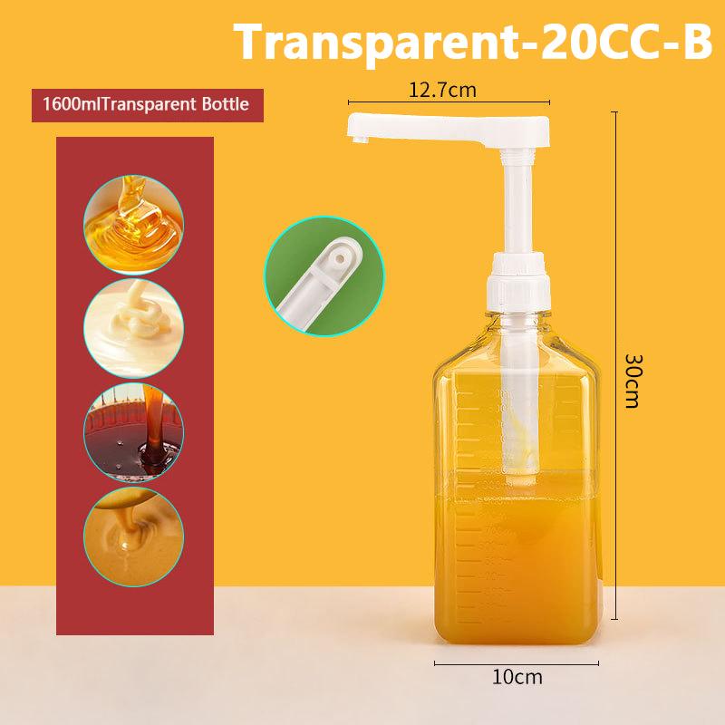 10/15/20/30CC Liquid Dispenser with Scale Coffee Syrup Drip Bottle with Hydraulic Pump Nozzle Head Kitchen Honey Jar Container