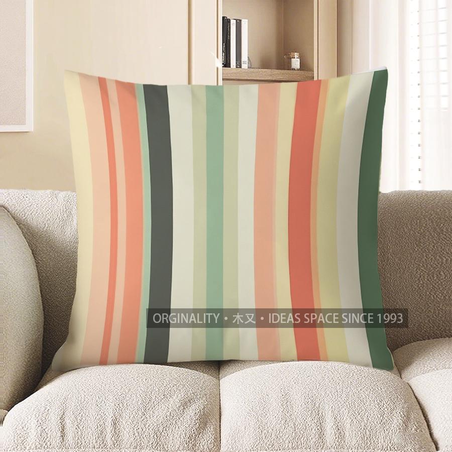 

Home Decor Vibrant Striped Pattern Decorative Throw Pillow Pattern Cushion Cover Suitable For Sofa Bedroom Car Pillow Cover 40x40cm