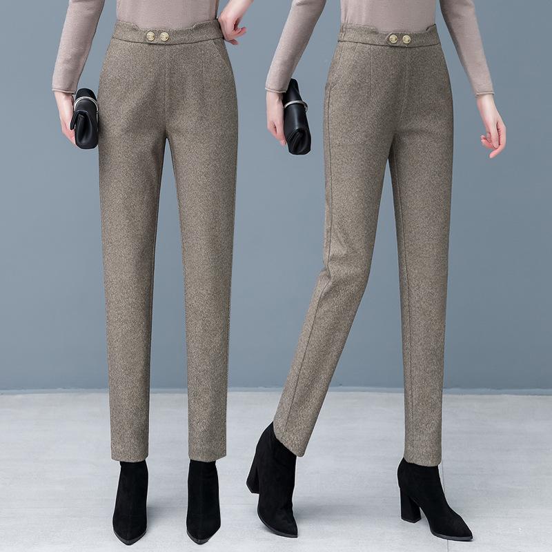 

Women s Wool Slimming Cigarette Pants - 2025 Autumn/Winter Versatile Slim-Fit Harem Suit Pants S [26, 80-95 jin]
