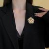 Brooch Retro Style Round Floral Design Lapel Pin with Faux Opal Inlaid Sweaters Collars Hats Bags Coats Scarves Badge Outfit Accessory
