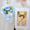 Mother'S Day Crochet Bouquet Finished Hand-Woven Artificial Flower Graduation Season Girl Friends Birthday Bouquet With Gift Bag