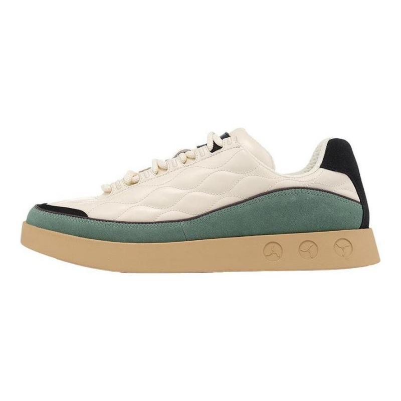 LI-NING 1990 men low-top skate shoes off-white black green lightweight wear-resistant ALHT073-4 41