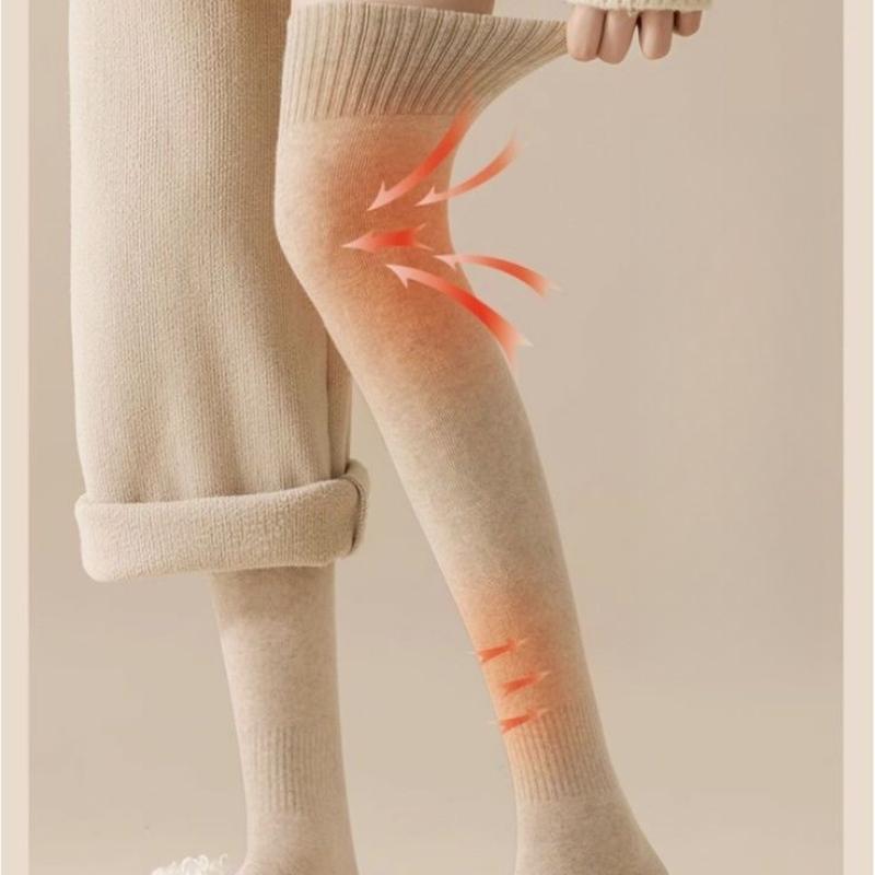 Over-the-knee socks for autumn and winter, lined with fleece, thickened, warm, and slimming.