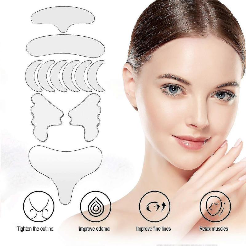 11pcs Facial Anti Wrinkle Patch, Anti Aging Facial, Anti Wrinkle Pad, Reusable Wrinkle Remover Patch, Reducing And Smoothing Wrinkles Around Forehead