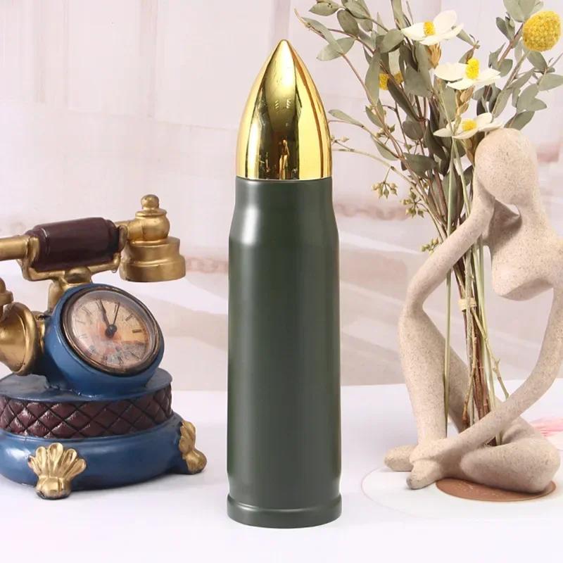 500ml Bullet Shape Thermos Bottle Large Capacity Stainless Steel Water Bottle Portable Vacuum Flasks Thermos Cup for Coffee