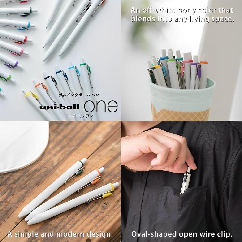 Mitsubishi Pencil one gel ink ballpoint set with other uni-ball pen, 0.38mm, 20-color (compatible pens).