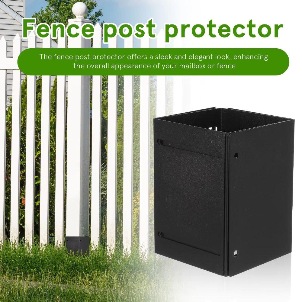 Adjustable Post Bracket Metal Post Mount Rain Weather Protection Post Cover  Wooden Mailbox