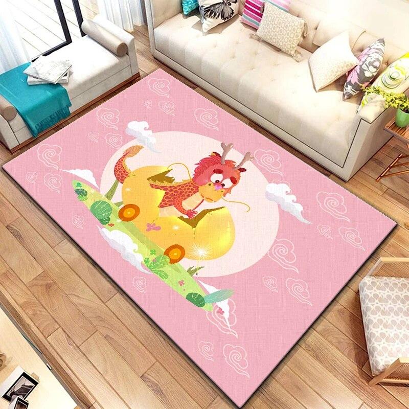 Zwölf chinesische Sternzeichen-Tiere malen Teppich für Wohnzimmer, großer Teppich, schwarzer weicher Teppich, Heimdekoration, Matten, Boho-Teppiche