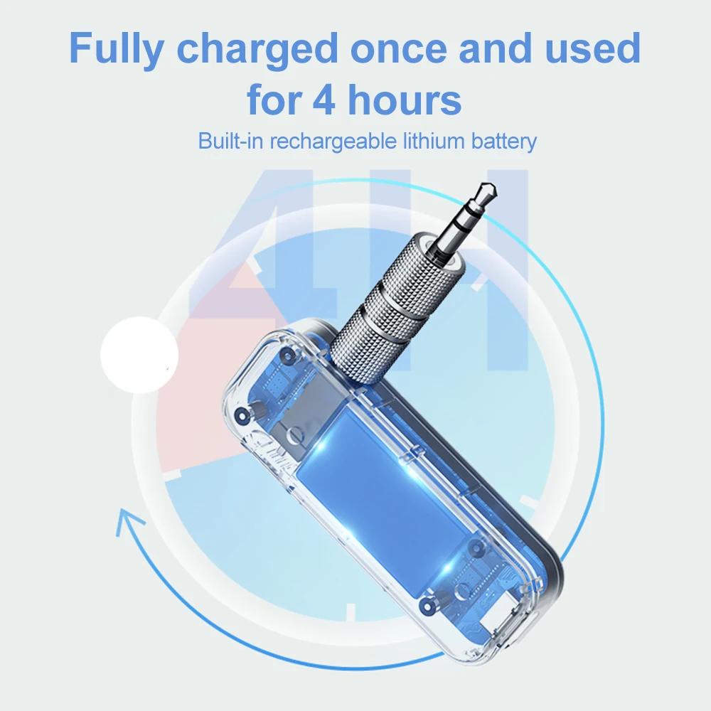 Bluetooth 5.0 Sender Empfänger 2 in 1 Drahtloser Adapter 3,5mm Audio AUX Adapter Für Auto Audio Musik Aux Freisprech Headset