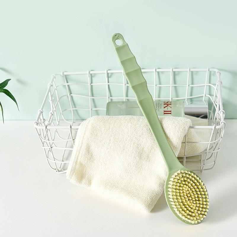 Long Handle Back Scrubber With Soft Bristles Hanging Shower Brush Body Exfoliation Bathing Universal Use