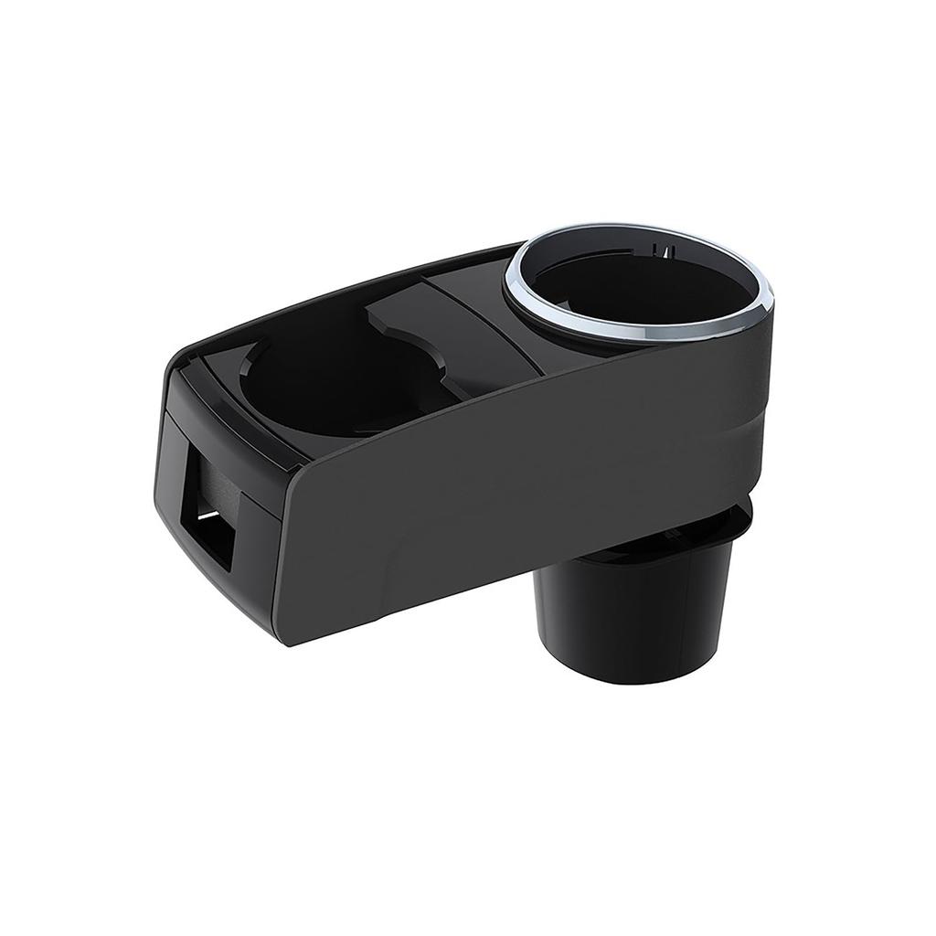 MIRAREED DK14-06 Twin Drink Holder, Black, Convert a Single Cup Holder into Two, Compatible with Packet Drinks, General Purpose