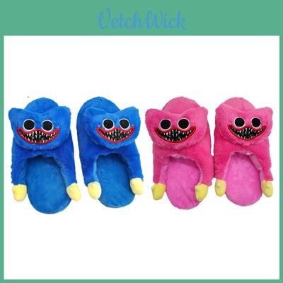 Poppy Playtime Huggy Wuggy Plüschpantoffeln für Erwachsene und Kinder Weich und gemütlich Halb umschließendes Design