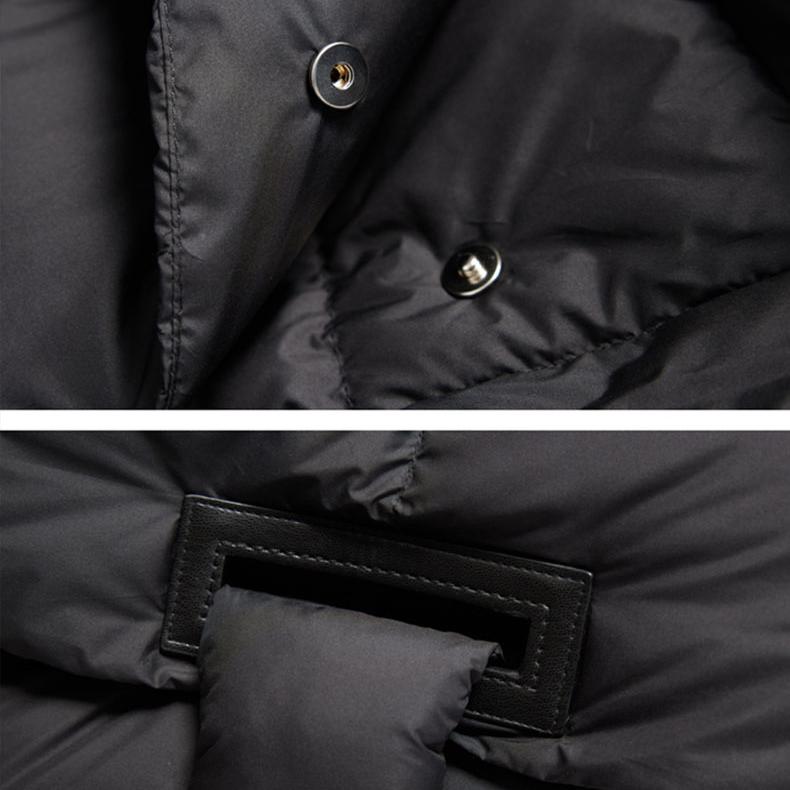 Daunenjacke mit Kapuze für Damen, Winter, mittellang, neue Mode, weiße Entendaunen, Übergröße