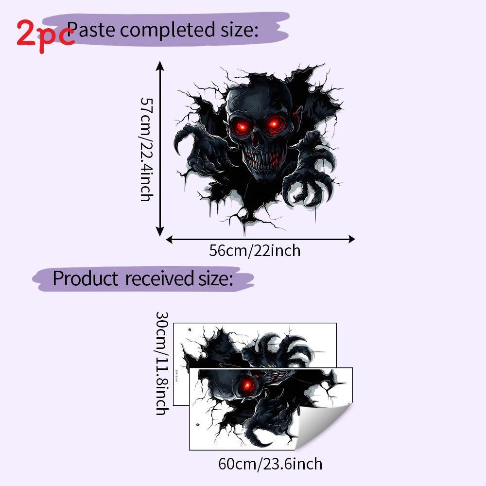 Scary Wall Halloween Breaking Skull Bedroom Living Room Home Stickers Decoration