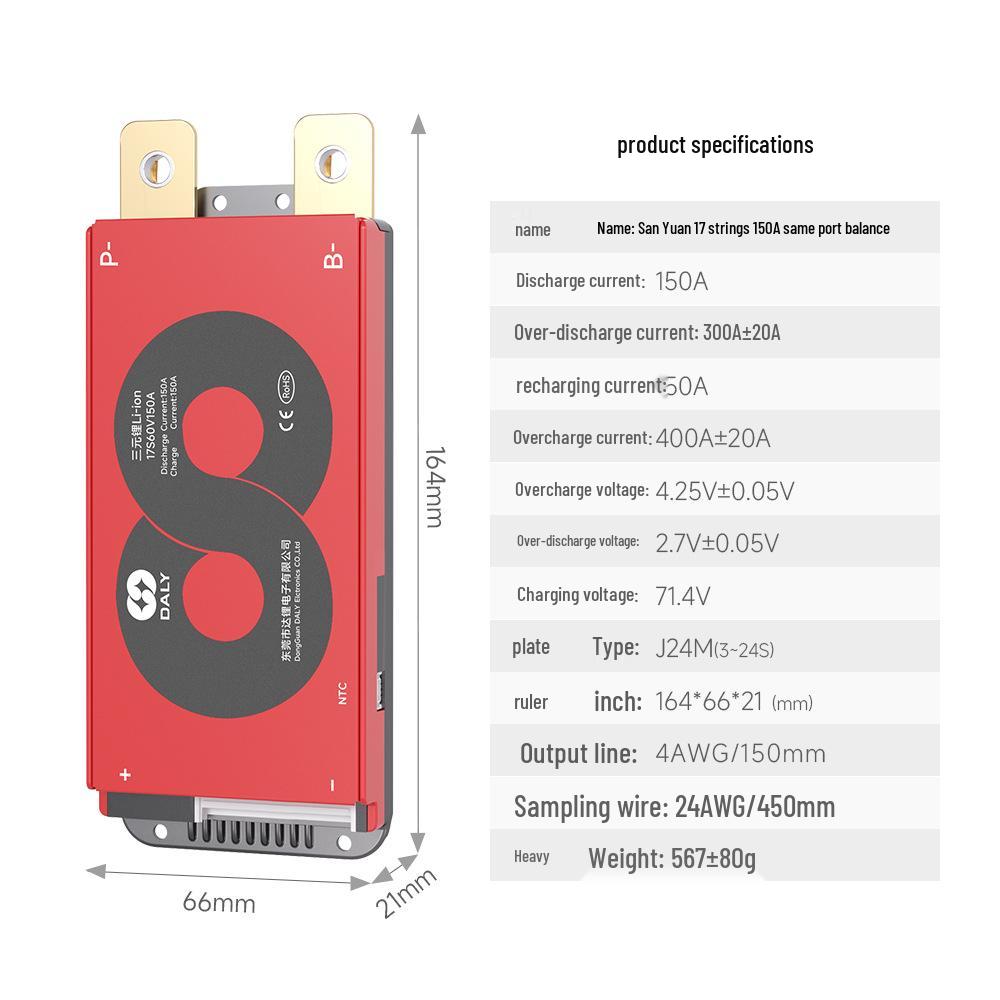 Dali BMS Battery Protection Board 3S-24S 150A/200A with Temperature Control for Tricycle Energy Storage