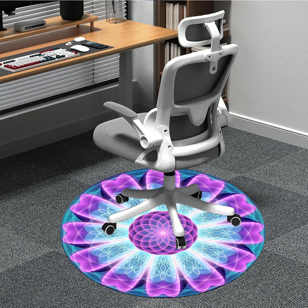 

1pc Mandala Art Chair Carpet for Office Non-Slip Mat for Office - Decorative Floor Mat yy251030193 80cm by 80cm