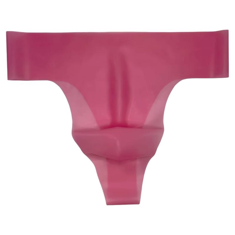 Fetish Latex Glossy Thong Men Sexy Transparent Seamless Rubber Underwear Glossy U Convex Underpant Erotic Sissy Lingerie Panties