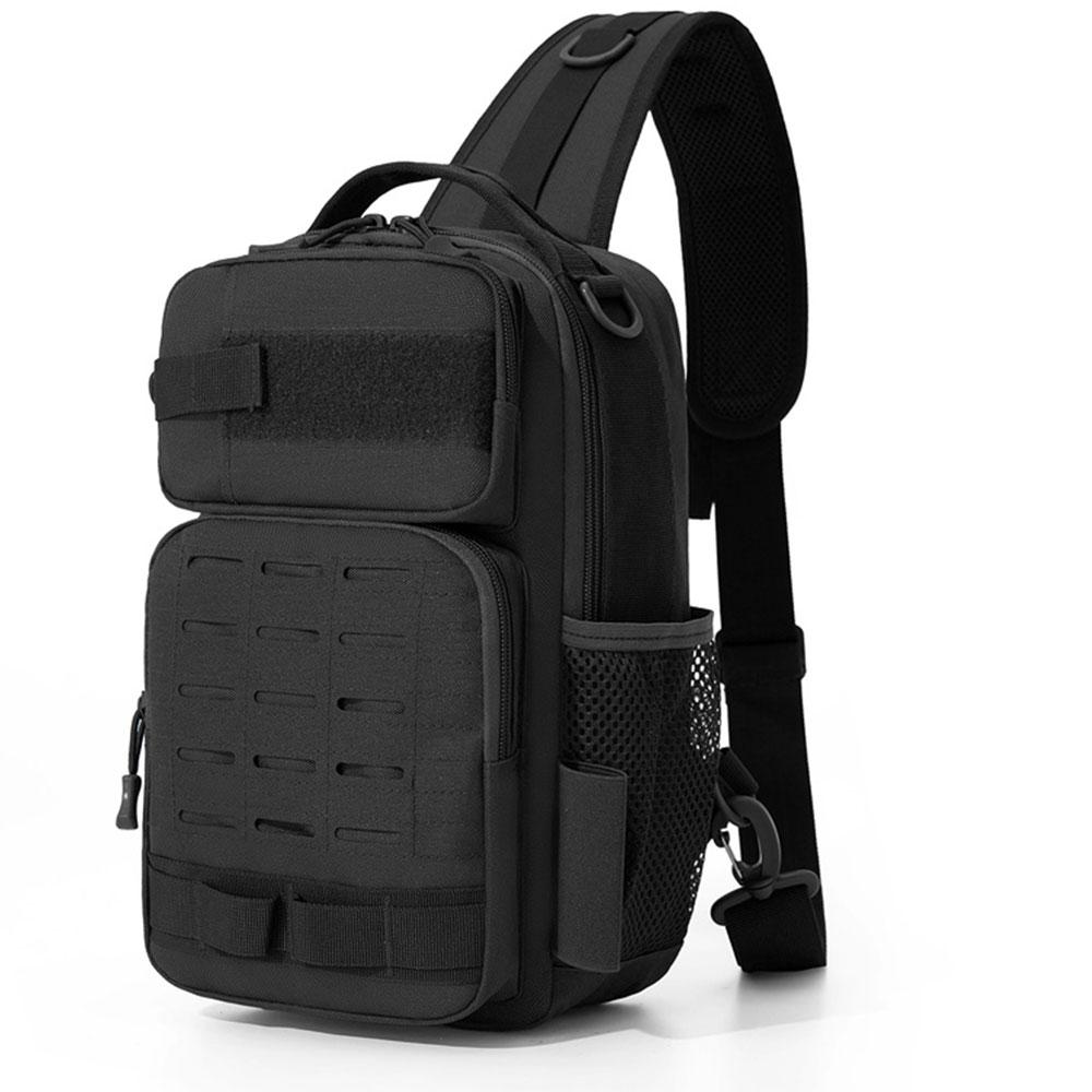

Tactical Climbing Chest Bag Backpack Accessories Lure Outdoor Fishing Camping Hiking Bag With Rod Holder Men Molle Fanny Pack чорний