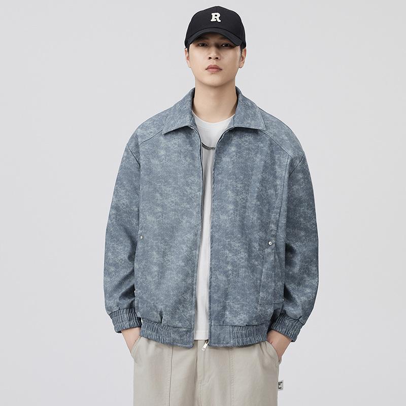 

Куртка мужская колор-блок 2025 осень и зима новая мужская молодежная ветрозащитная модная повседневная топ-куртка тренд 3XL светло-синий