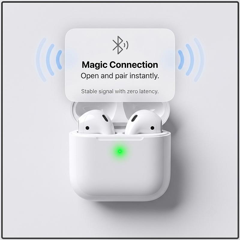 Apple AirPods 2. Generation True Wireless Kopfhörer mit kabellosem Ladecase für iPhone Android