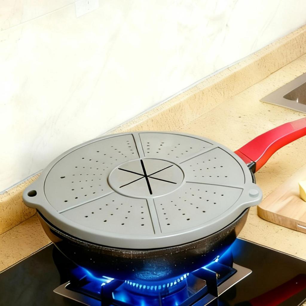 Splash Guard For Frying Pan Dishwasher Foldable Oil Splash Cover Silicone Splatter Shield For Bacon Cooking Skillet Fryer