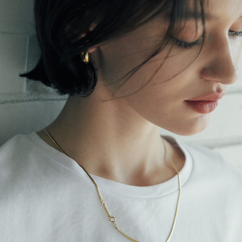 

verte [925 silver] Un.silver.161 / flat soir necklace (long ver.)(gold) gold