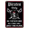 Iron Pirate Skull Metal Sign Bar Pub Wall Decor Weatherproof Plaque